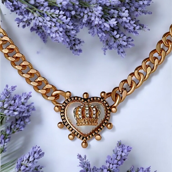 Juicy Couture Jewelry - NEW Juicy Couture Gold Crown Heart Necklace 18 Inches New With Tags